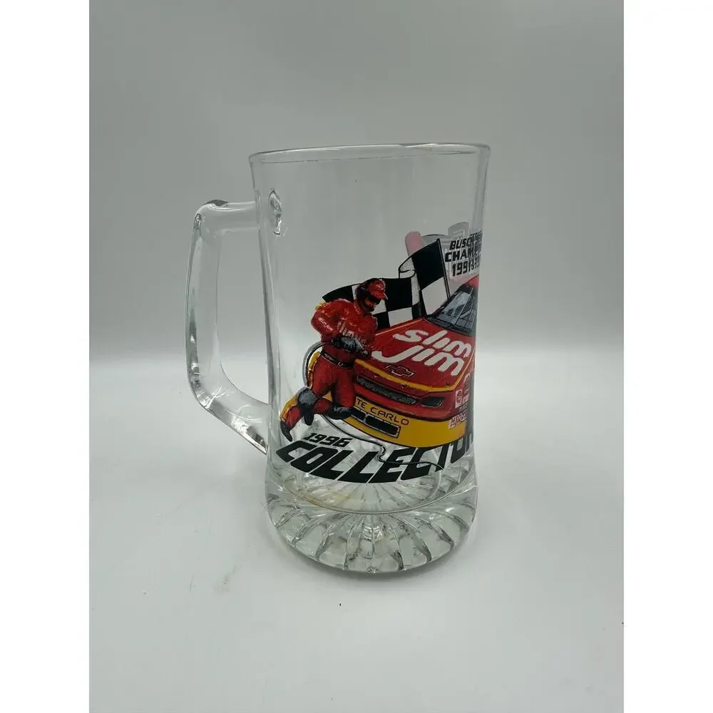 Vtg BUSCH SERIES NASCAR CHAMPS 1991 & 1994 COLLECTORS SLIM JIM GIANT BEER MUG
